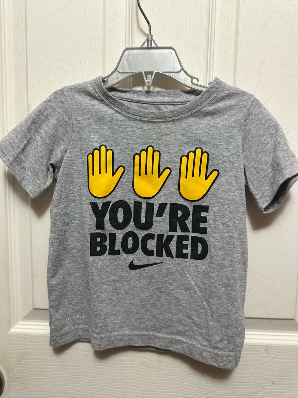 Nike Gray Tee with Yellow Hand Graphics Size XS